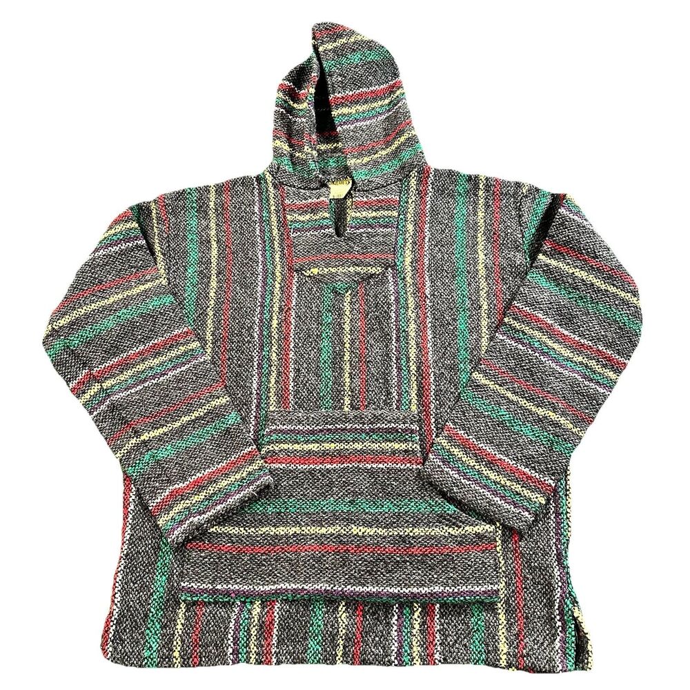 Frank’s Textiles Baja Unisex Made In Mexico Hoodie Pullover Multicolored Large